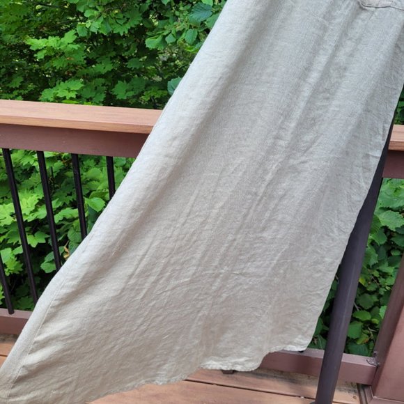 SOLD: VTG 90s FLAX Linen Jumper Dress Prairie Cottagecore Lagenlook Country Chic - Picture 7 of 7